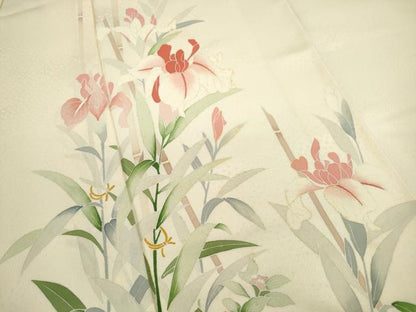 平和屋着物■訪問着 草花文 暈し染め 正絹 逸品 DABC0638qa