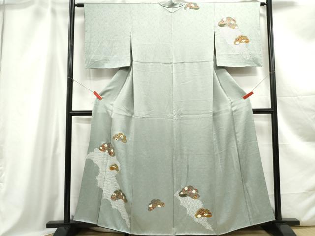 平和屋着物■訪問着 絞り 雲取り楓文 金彩 正絹 逸品 DABC0685qa