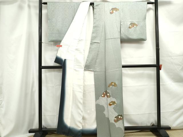 平和屋着物■訪問着 絞り 雲取り楓文 金彩 正絹 逸品 DABC0685qa