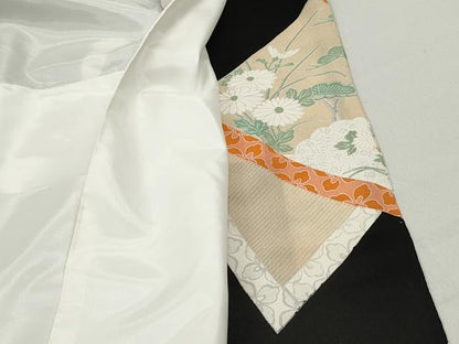 平和屋着物■豪華黒留袖 刺繍 絵巻花鳥文 金彩 正絹 逸品 DABC0692qa