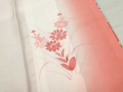 平和屋着物■訪問着 風景花文 暈し染め 正絹 逸品 DABC0696qa