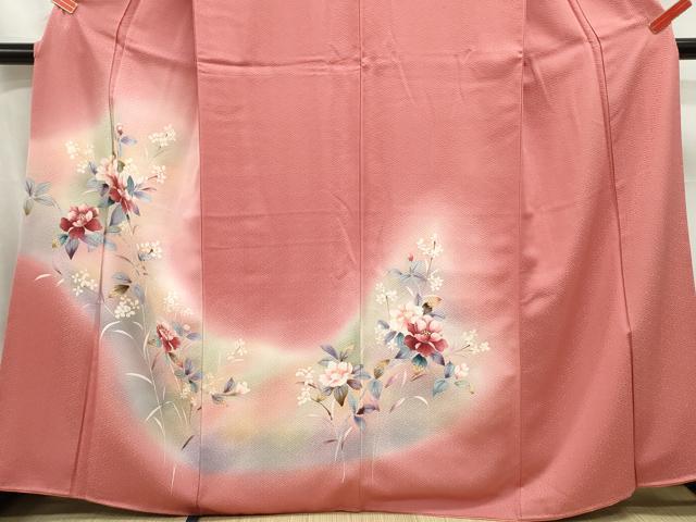 平和屋着物■訪問着 枝花文 芍薬 暈し染め 正絹 逸品 DABC0705qa