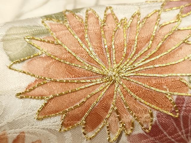 平和屋着物■訪問着 駒刺繍 流水花松文 暈し染め 三越扱い 正絹 逸品 DABC0710qa