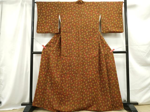 平和屋着物■上質な小紋 花束 鬼しぼ縮緬 正絹 逸品 DABC0720qa