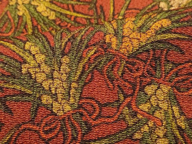 平和屋着物■上質な小紋 花束 鬼しぼ縮緬 正絹 逸品 DABC0720qa