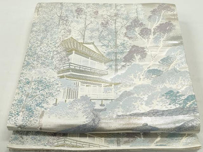 平和屋着物◎六通柄袋帯　錦袋嵯峨野　金銀糸　正絹　逸品　DABC0735qa
