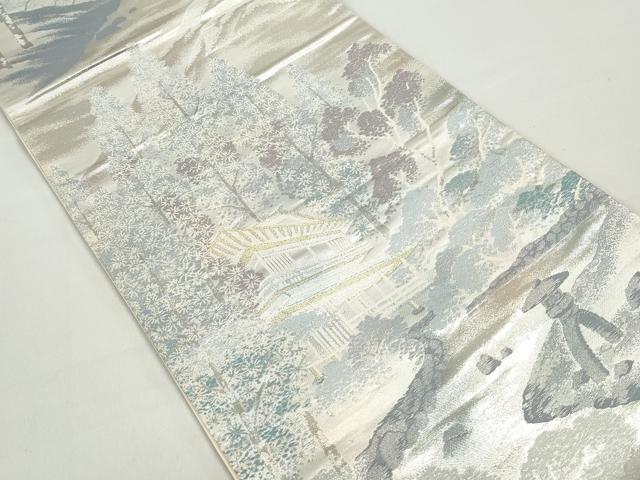平和屋着物◎六通柄袋帯　錦袋嵯峨野　金銀糸　正絹　逸品　DABC0735qa