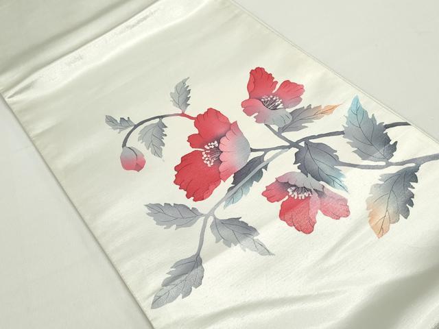 平和屋着物◎太鼓柄袋帯　枝花文　正絹　逸品　DABC0736qa