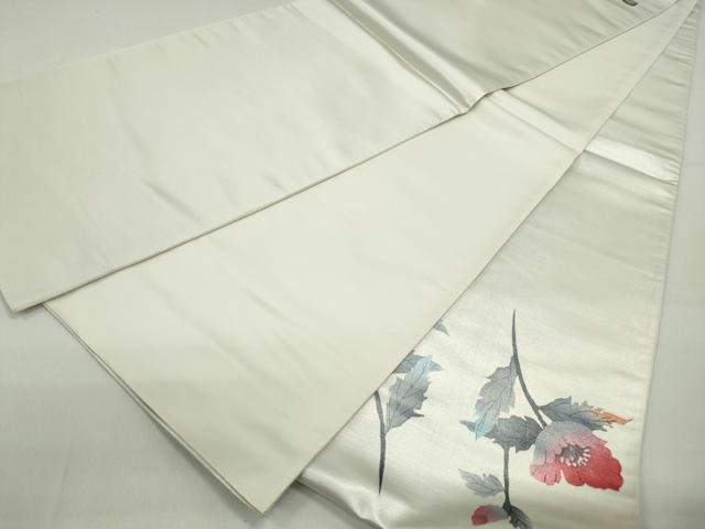 平和屋着物◎太鼓柄袋帯　枝花文　正絹　逸品　DABC0736qa