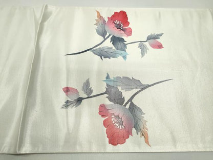 平和屋着物◎太鼓柄袋帯　枝花文　正絹　逸品　DABC0736qa