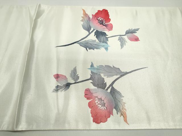 平和屋着物◎太鼓柄袋帯　枝花文　正絹　逸品　DABC0736qa