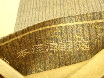 平和屋着物◎太鼓柄袋帯　流水文　本漆津軽箔　引箔　正絹　逸品　DABC0766qa