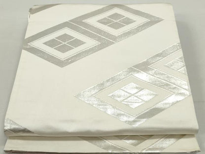 平和屋着物◎両面　全通柄袋帯　立波飛鶴文　金銀糸　正絹　逸品　DABC0774qa