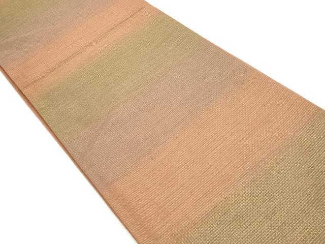 平和屋着物◎全通柄袋帯　霞文　金糸　正絹　逸品　DABC0799qa