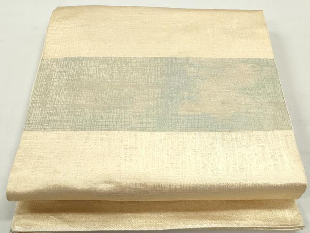 平和屋着物◎六通柄袋帯　横段文　金糸　正絹　逸品　DABC0802qa