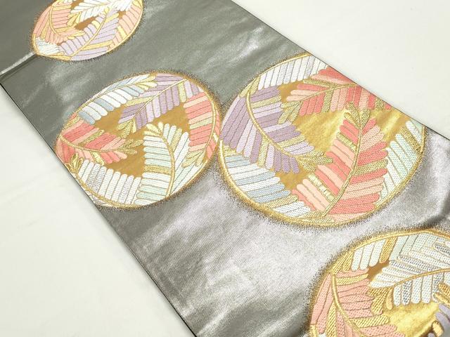 平和屋着物◎六通柄袋帯　唐織　若松丸文　金銀糸　引箔　正絹　逸品　DABC0803qa