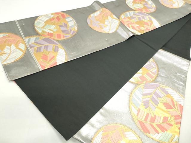 平和屋着物◎六通柄袋帯　唐織　若松丸文　金銀糸　引箔　正絹　逸品　DABC0803qa