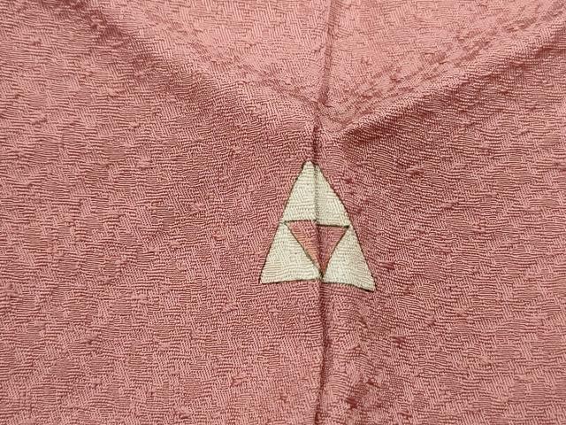 平和屋着物■上質な色無地 霞地紋 紅梅色 正絹 逸品 DABC0831qa