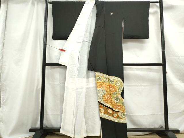 平和屋着物■豪華黒留袖　駒刺繍　道長正倉院花文　金彩　正絹　逸品　DABC0839qa