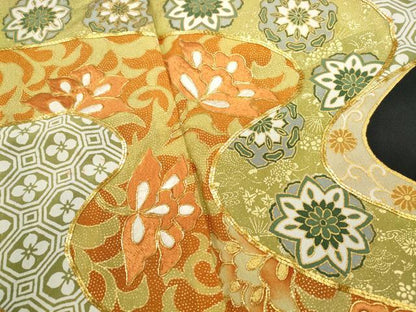 平和屋着物■豪華黒留袖　駒刺繍　道長正倉院花文　金彩　正絹　逸品　DABC0839qa