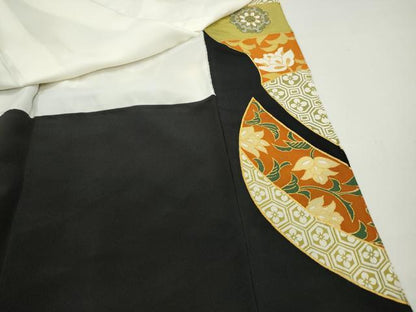 平和屋着物■豪華黒留袖　駒刺繍　道長正倉院花文　金彩　正絹　逸品　DABC0839qa