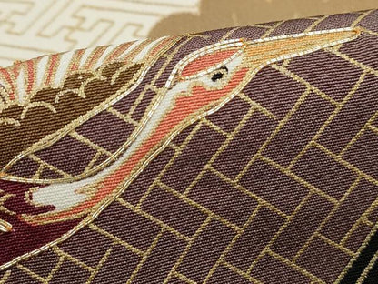 平和屋着物■豪華黒留袖 駒刺繍 扇面花鳥松文 金彩 正絹 逸品 DABC0841qa