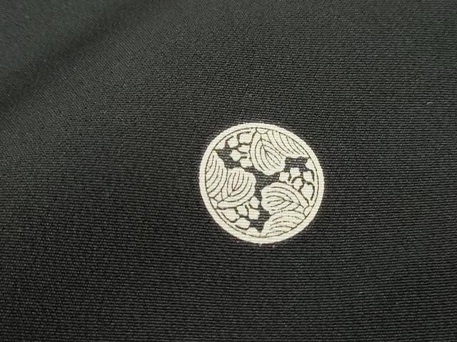 平和屋着物■豪華黒留袖 駒刺繍 扇面花鳥松文 金彩 正絹 逸品 DABC0841qa