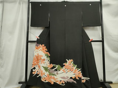 平和屋着物■豪華黒留袖　乱菊　笠松　金彩　正絹　逸品　DABC0844qa