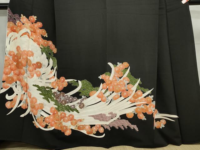 平和屋着物■豪華黒留袖　乱菊　笠松　金彩　正絹　逸品　DABC0844qa