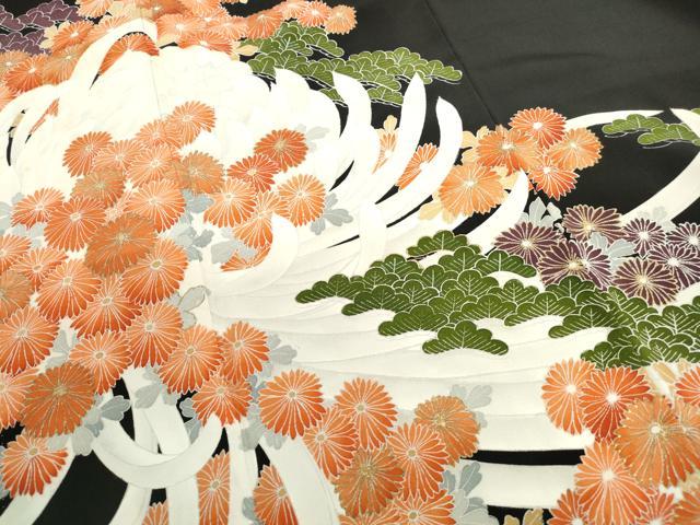 平和屋着物■豪華黒留袖　乱菊　笠松　金彩　正絹　逸品　DABC0844qa