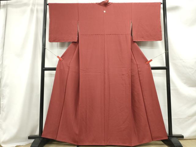 平和屋着物■上質な色無地 海老茶色 正絹 逸品 DABC0852qa