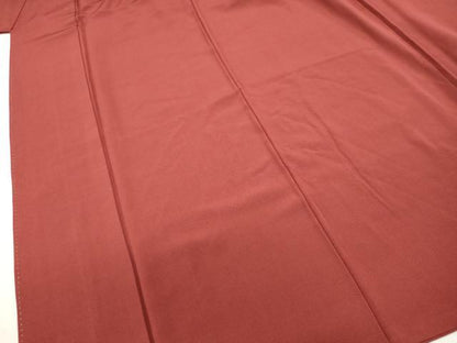 平和屋着物■上質な色無地 海老茶色 正絹 逸品 DABC0852qa