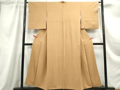 平和屋着物■上質な色無地 飴色 正絹 逸品 DABC0853qa