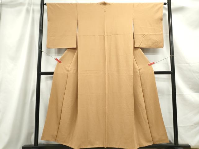 平和屋着物■上質な色無地 飴色 正絹 逸品 DABC0853qa