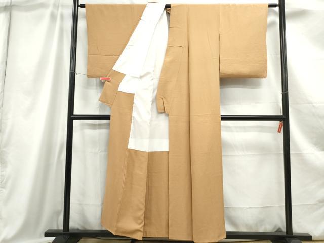 平和屋着物■上質な色無地 飴色 正絹 逸品 DABC0853qa