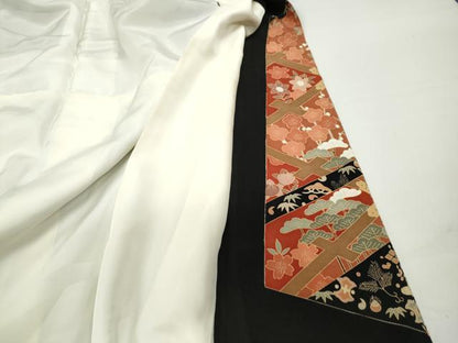 平和屋着物■豪華黒留袖　宝尽くし天井花文　松竹梅　金彩　正絹　逸品　DABC0861qa