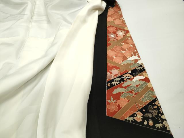 平和屋着物■豪華黒留袖　宝尽くし天井花文　松竹梅　金彩　正絹　逸品　DABC0861qa