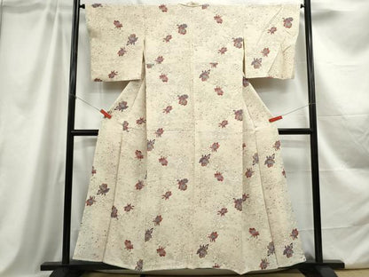 平和屋着物■上質な小紋 立波舞花文 正絹 逸品 DABC0864qa