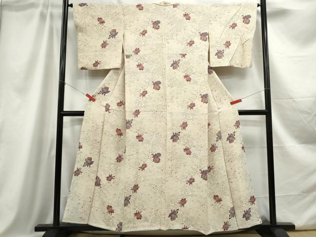 平和屋着物■上質な小紋 立波舞花文 正絹 逸品 DABC0864qa