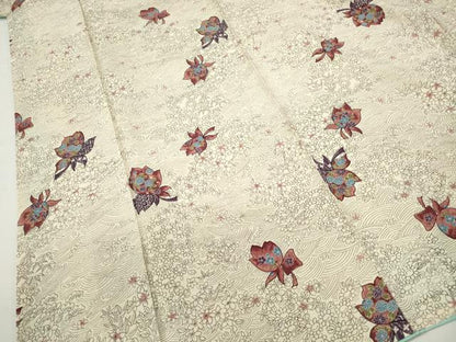 平和屋着物■上質な小紋 立波舞花文 正絹 逸品 DABC0864qa