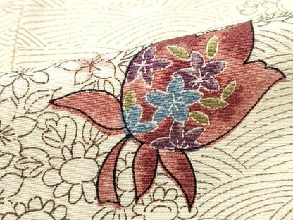 平和屋着物■上質な小紋 立波舞花文 正絹 逸品 DABC0864qa