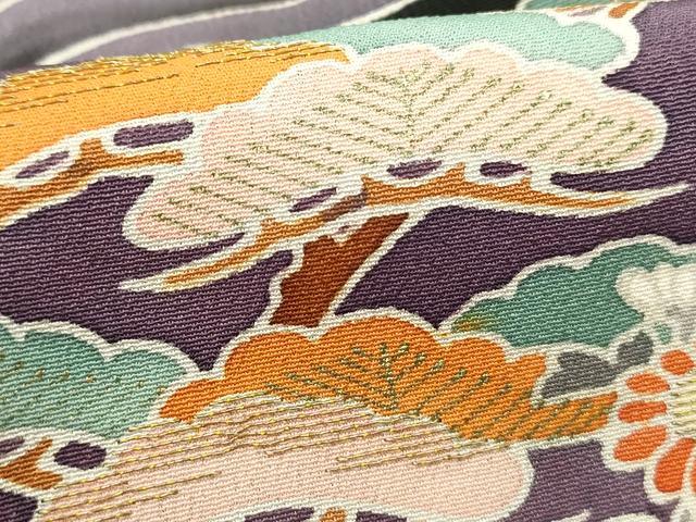 平和屋着物■豪華黒留袖　駒刺繍　渡橋風景花文　松竹梅　金銀彩　正絹　逸品　DABC0866qa