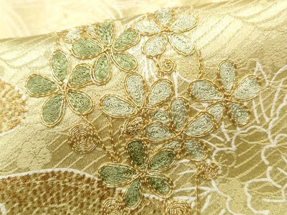 平和屋着物■上質な小紋 駒刺繍 道長花松文 暈し染め 正絹 逸品 DABC0867qa
