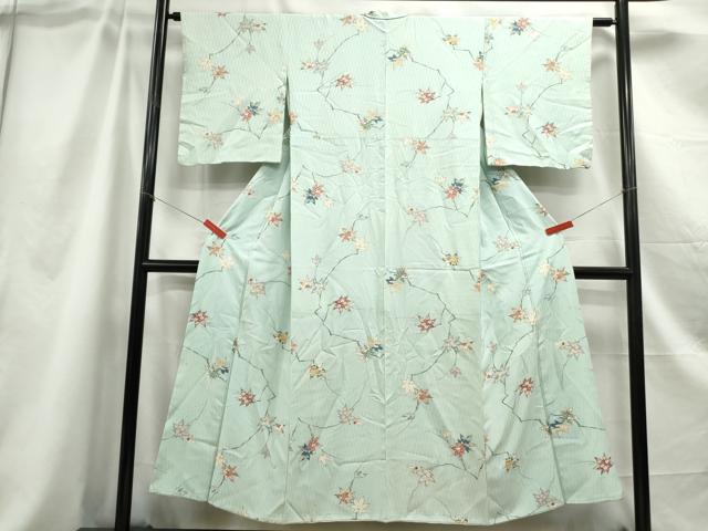 平和屋着物■上質な小紋 手描き 枝楓文 金彩 正絹 逸品 DABC0876qa