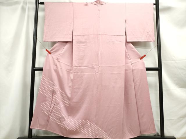 平和屋着物■中国三大刺繍　相良刺繍　色留袖　絞り　流水青海波文　正絹　逸品　DABC0879qa