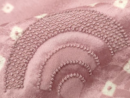 平和屋着物■中国三大刺繍　相良刺繍　色留袖　絞り　流水青海波文　正絹　逸品　DABC0879qa