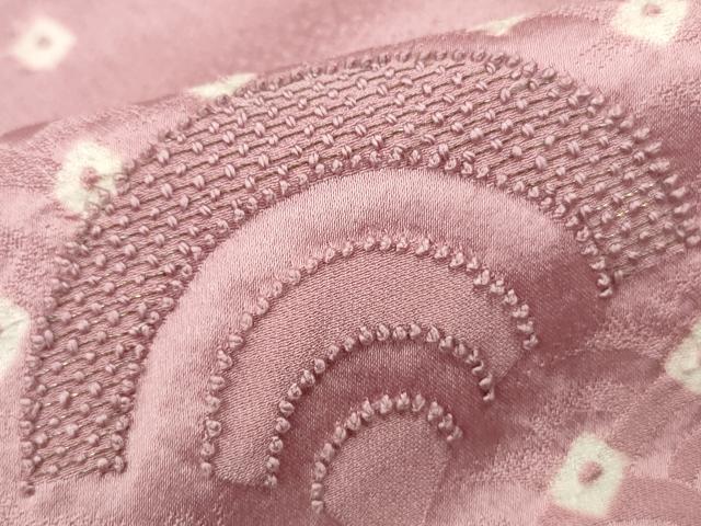 平和屋着物■中国三大刺繍　相良刺繍　色留袖　絞り　流水青海波文　正絹　逸品　DABC0879qa