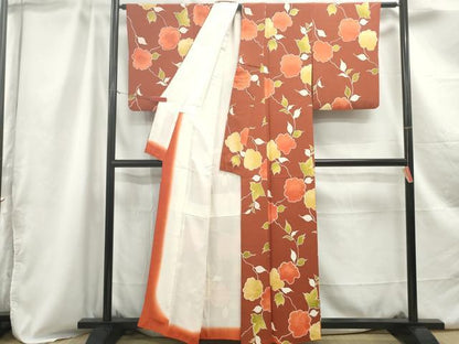 平和屋着物■上質な小紋 地紋起こし 舞花文 正絹 逸品 DABC0885qa