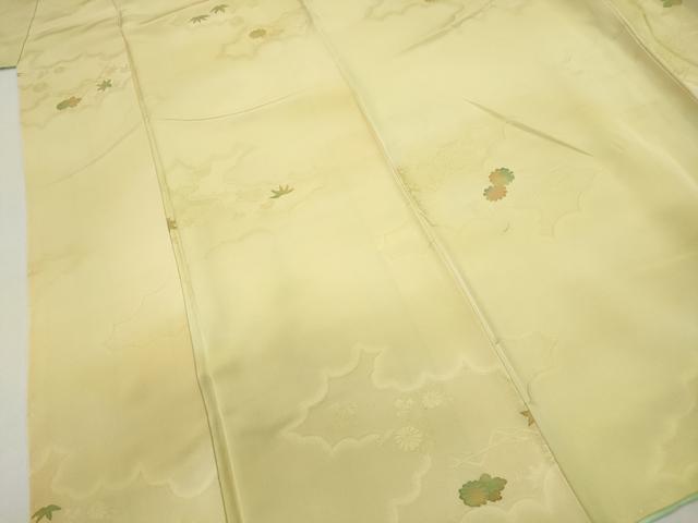 平和屋着物■上質な小紋 地紋起こし 吹き寄せ雲花文 菊 暈し染め 正絹 逸品 DABC0887qa
