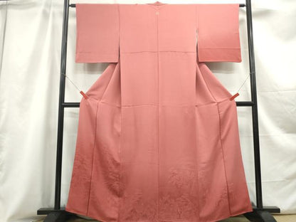 平和屋着物■無地絵羽訪問着 風景花地紋 蘇芳色 正絹 逸品 DABC0889qa